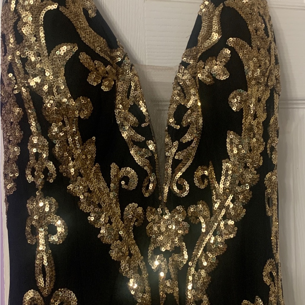 Jovani black and gold dress size 12